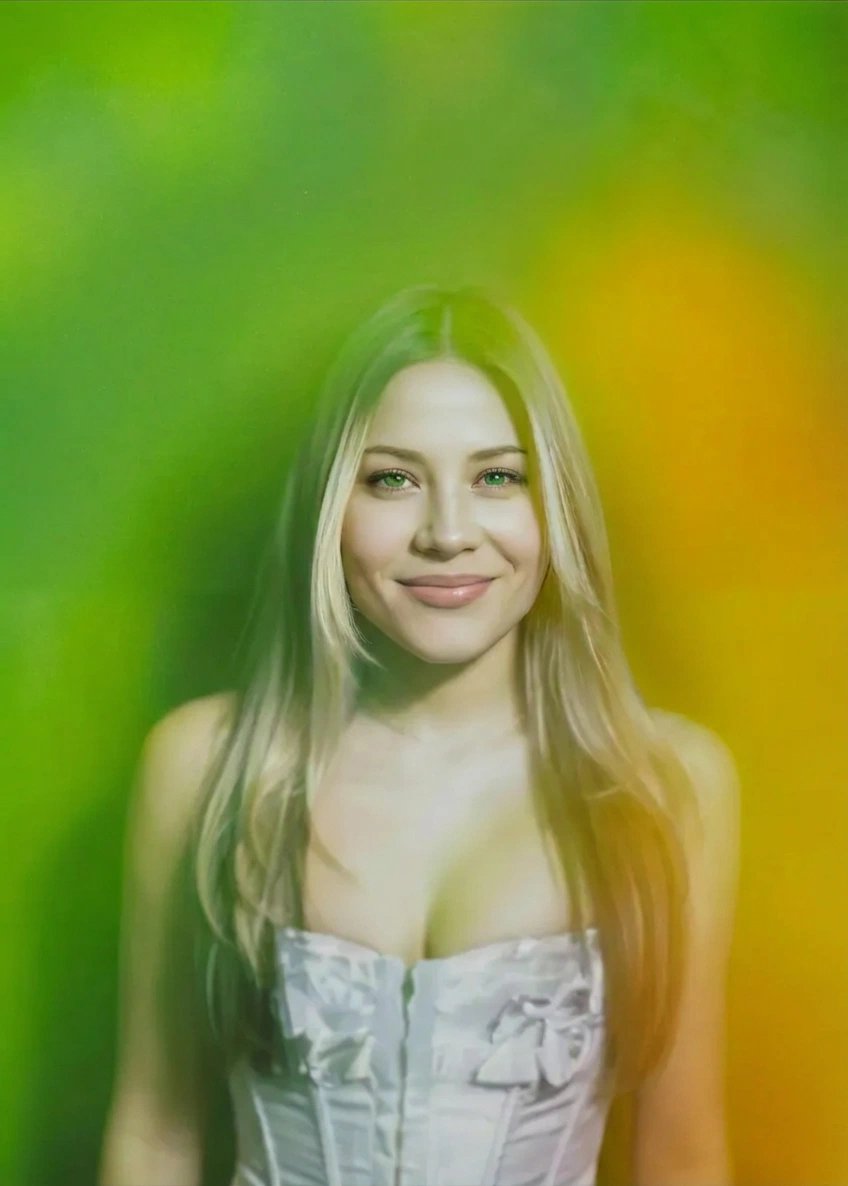 Woman with colorful aura photography