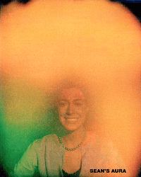 woman with orange/green aura