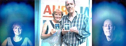 couple showing off their aura readings